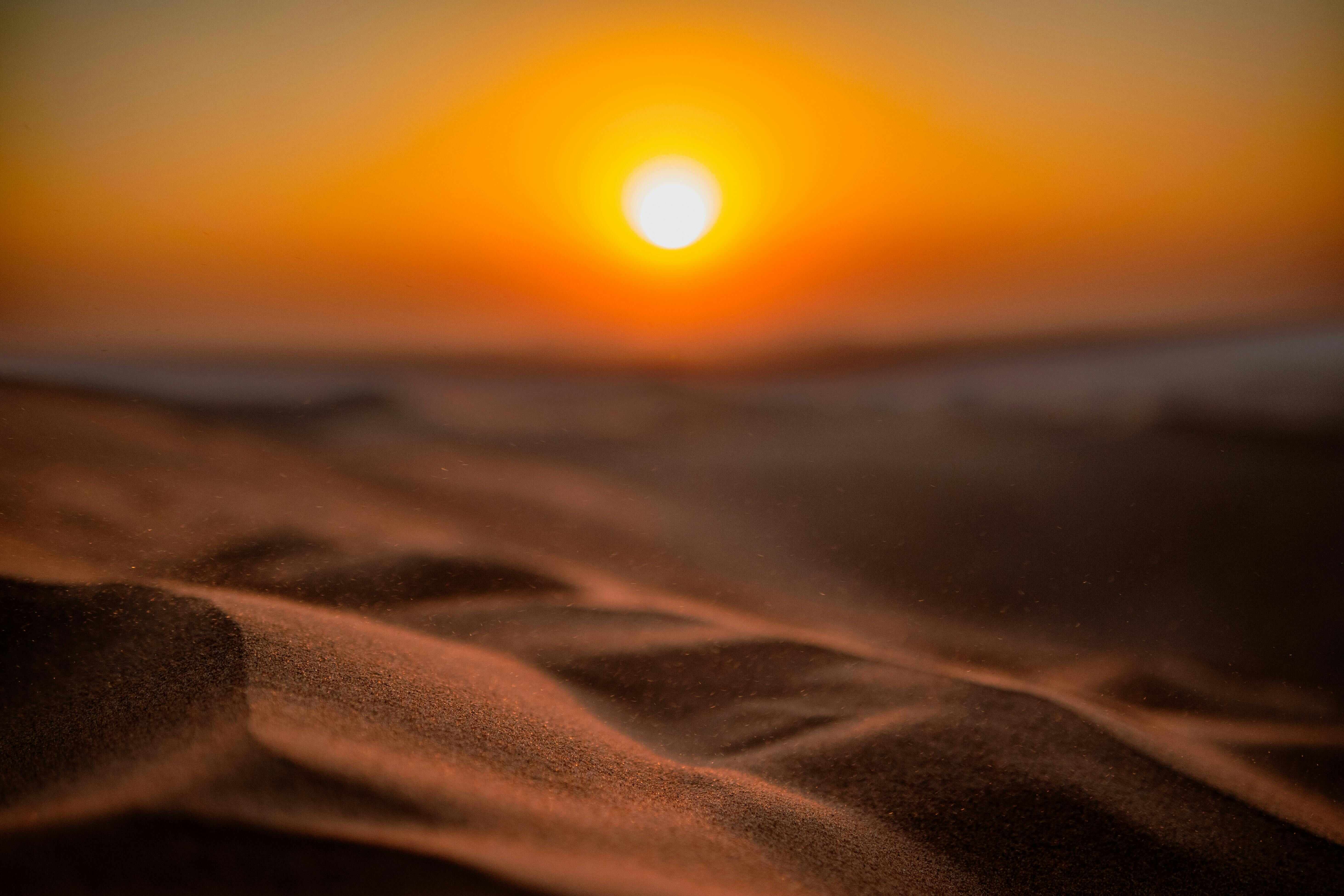 Desert sand dunes at golden hour